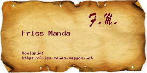 Friss Manda névjegykártya